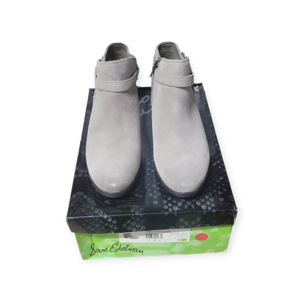 Sam Edelman Womens Pirro, Putty Suede Ankle Boots Booties Beige Zip 6 M New